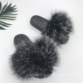 HSTX02-4 high quality raccoon fur slides 2020 new designed slippers for men